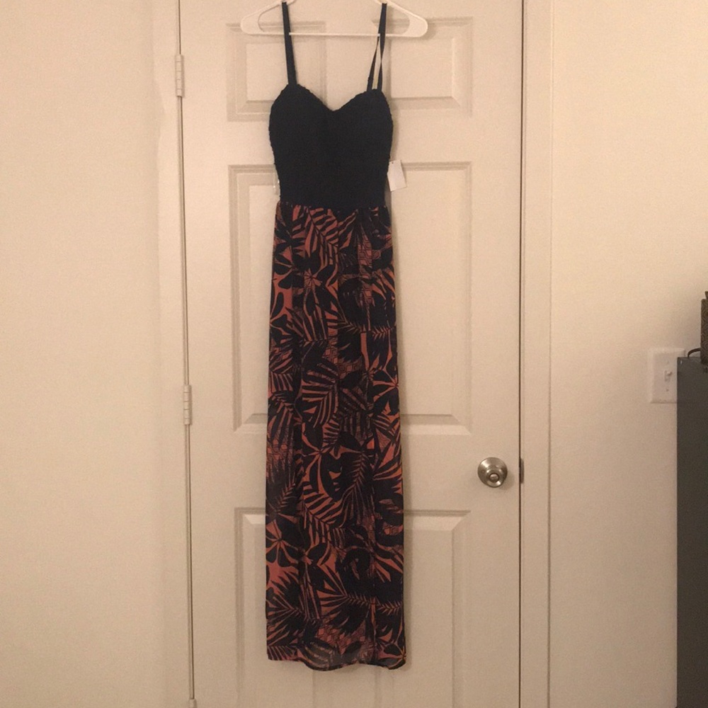 Navy and Pink Maxi Dress